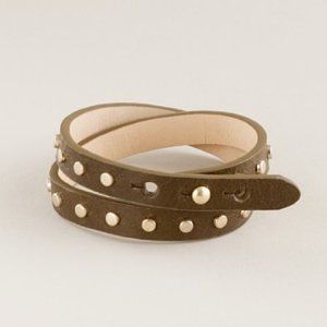 J CREW double wrap leather bracelet w studs #32898